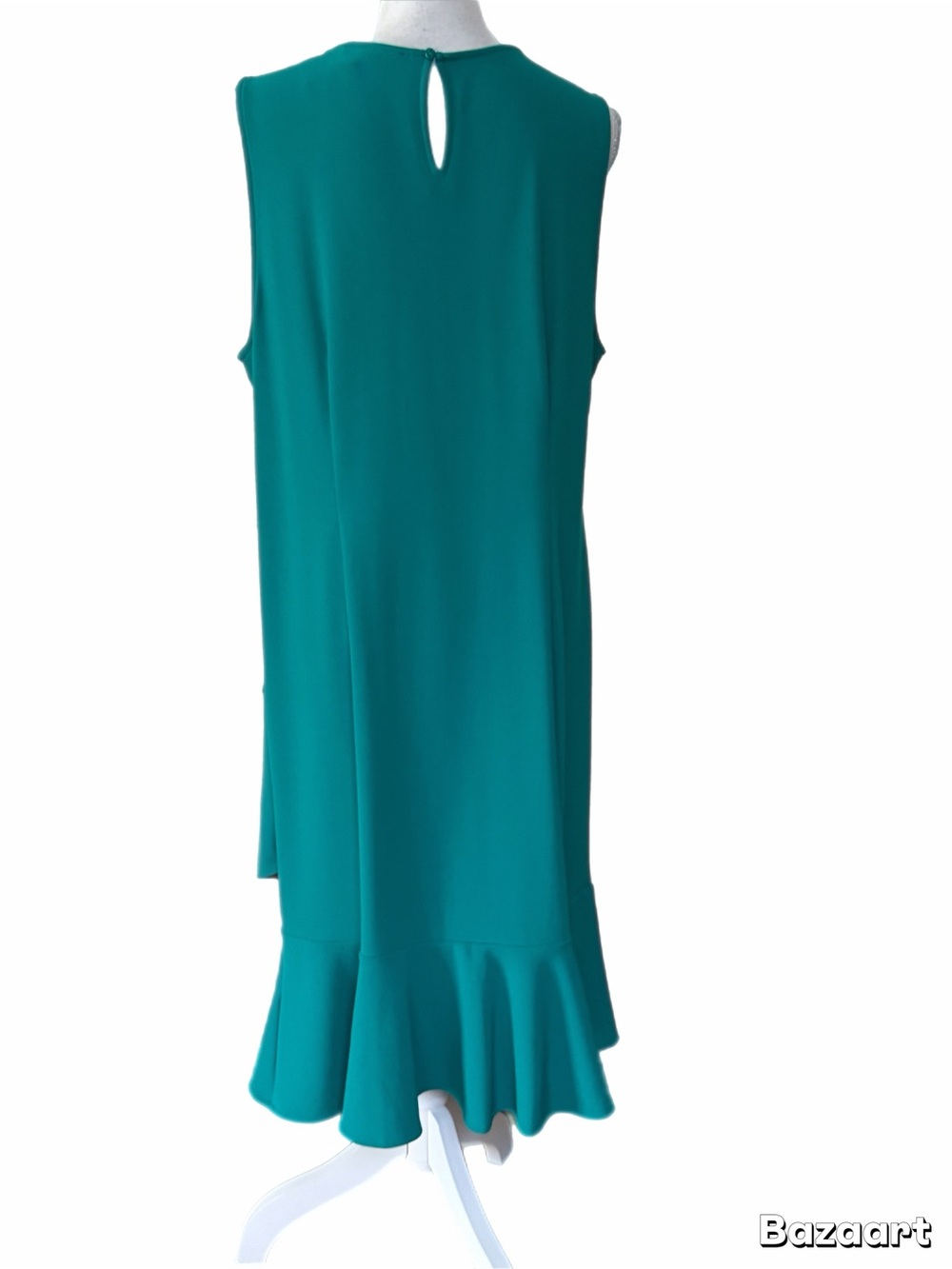Boston Proper Size XL NWT Green Sleeveless Ruffle Hem Midi Dress Elegant - Picture 3 of 6